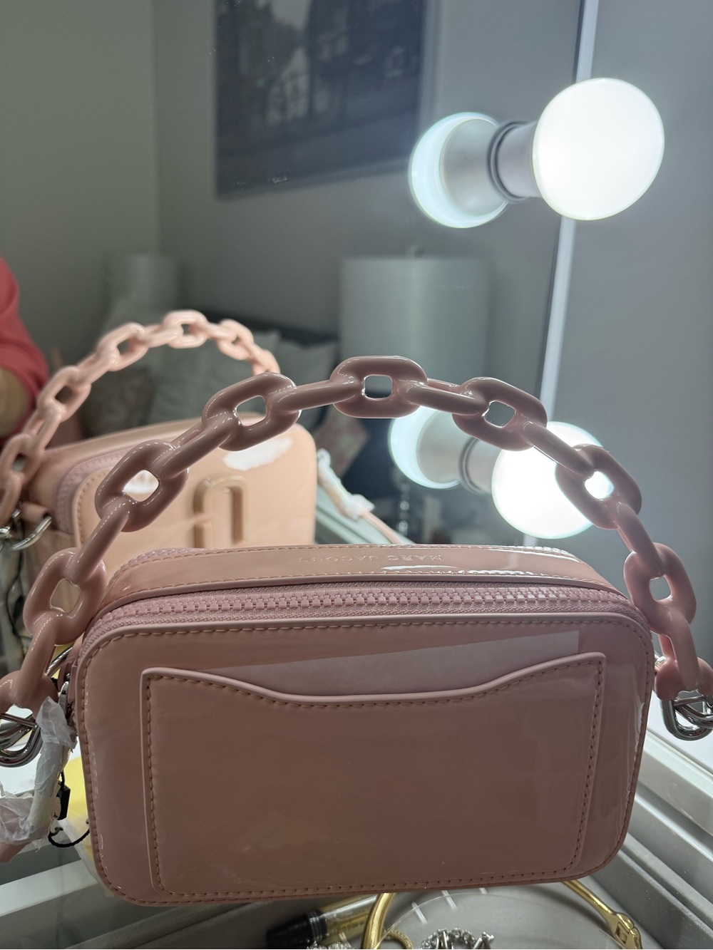 Marc Jacobs Blush Patent Link-Handle Crossbody Bag - Picture 2 of 2